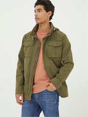 FatFace Calcot Green Cotton 4 Pocket Jacket - Image 1 of 5