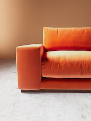 Swoon Burnt Orange Denver Easy Velvet 3 Seater Sofa - Image 3 of 6