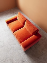 Swoon Burnt Orange Denver Easy Velvet 3 Seater Sofa - Image 5 of 6