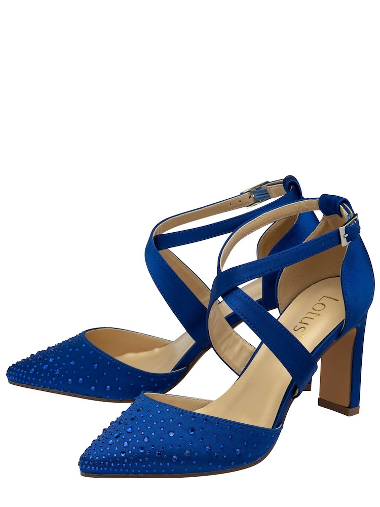 Blau - Lotus Spitze Pumps mit Strassverzierung - Bild 2 von 4 Blau - Lotus Spitze Pumps mit Strassverzierung - Bild 2 von 4