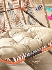 MADE.COM Dark Brown Mix Copa Garden Hanging Egg Chair - Image 2 of 4