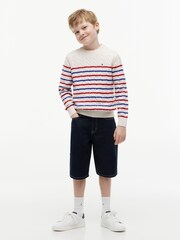 Tommy Hilfiger White Essential Cable Knit Crew Neck Jumper - Image 4 of 10