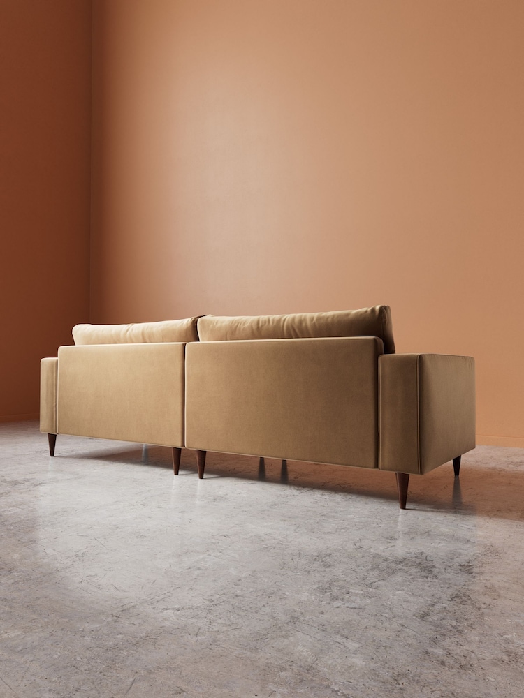 Swoon Biscuit Evesham Easy Velvet 4 Seater Sofa - Image 5 of 5 Swoon Biscuit Evesham Easy Velvet 4 Seater Sofa - Image 5 of 5