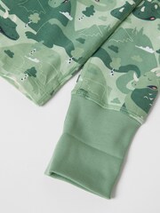 Polarn O. Pyret Green Organic Cotton Print Pyjamas - Image 2 of 4