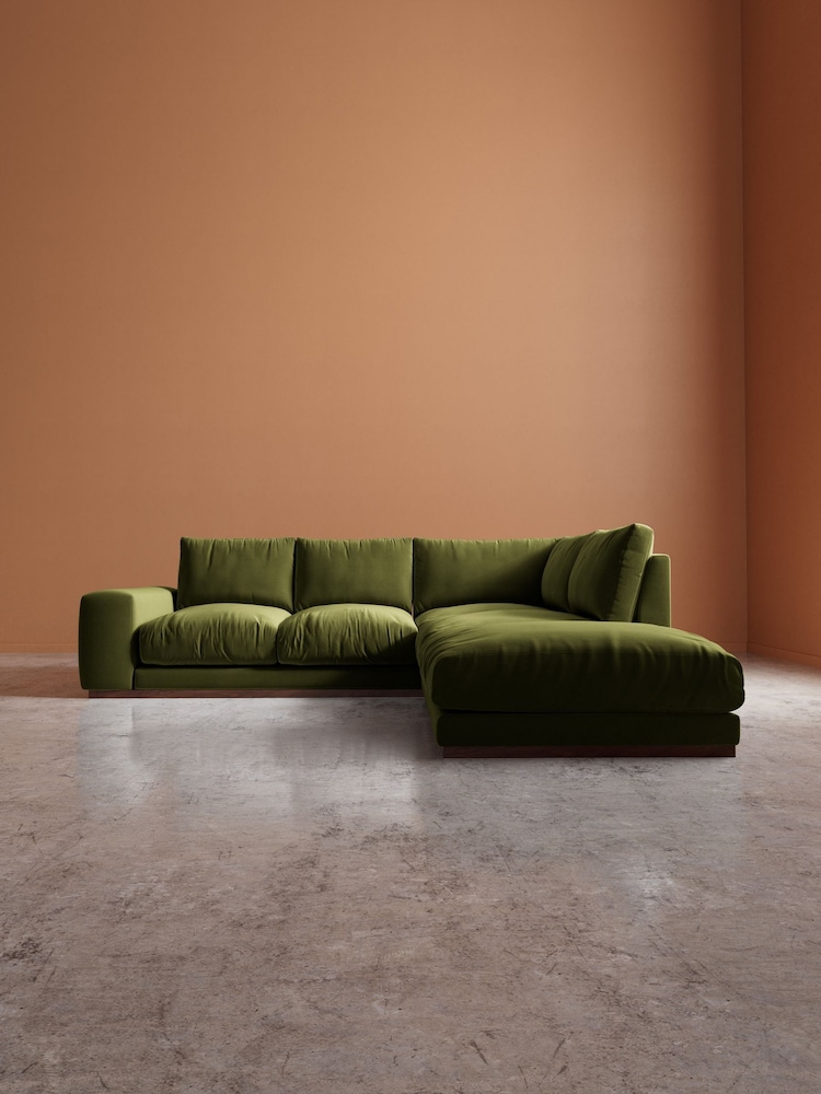 Swoon Fern Denver Easy Velvet Right Hand Corner Sofa - Image 2 of 6 Swoon Fern Denver Easy Velvet Right Hand Corner Sofa - Image 2 of 6