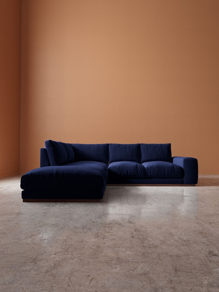 Swoon Ink Denver Easy Velvet Left Hand Corner Sofa - Image 2 of 6 Swoon Ink Denver Easy Velvet Left Hand Corner Sofa - Image 2 of 6