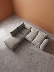 Swoon Ecru Denver Easy Velvet Left Hand Corner Sofa - Image 5 of 6