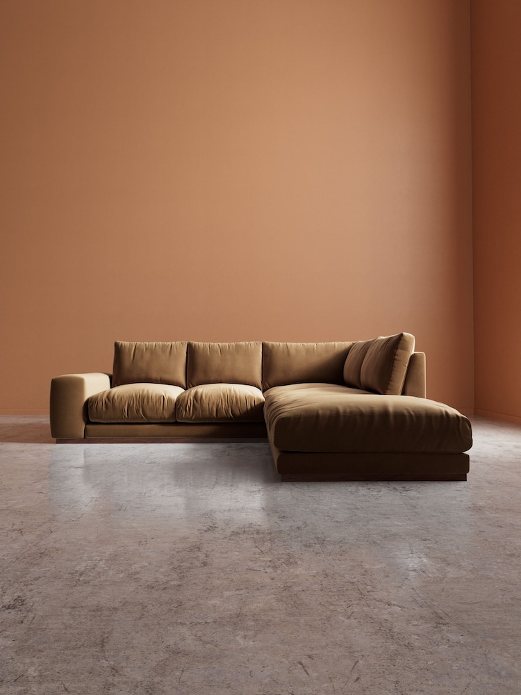Swoon Biscuit Denver Easy Velvet Right Hand Corner Sofa - Image 2 of 6 Swoon Biscuit Denver Easy Velvet Right Hand Corner Sofa - Image 2 of 6