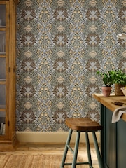 William Morris At Home Charcoal Oak & Willow 10M Wallpaper - Image 1 of 5