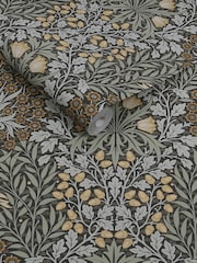 William Morris At Home Charcoal Oak & Willow 10M Wallpaper - Image 3 of 5