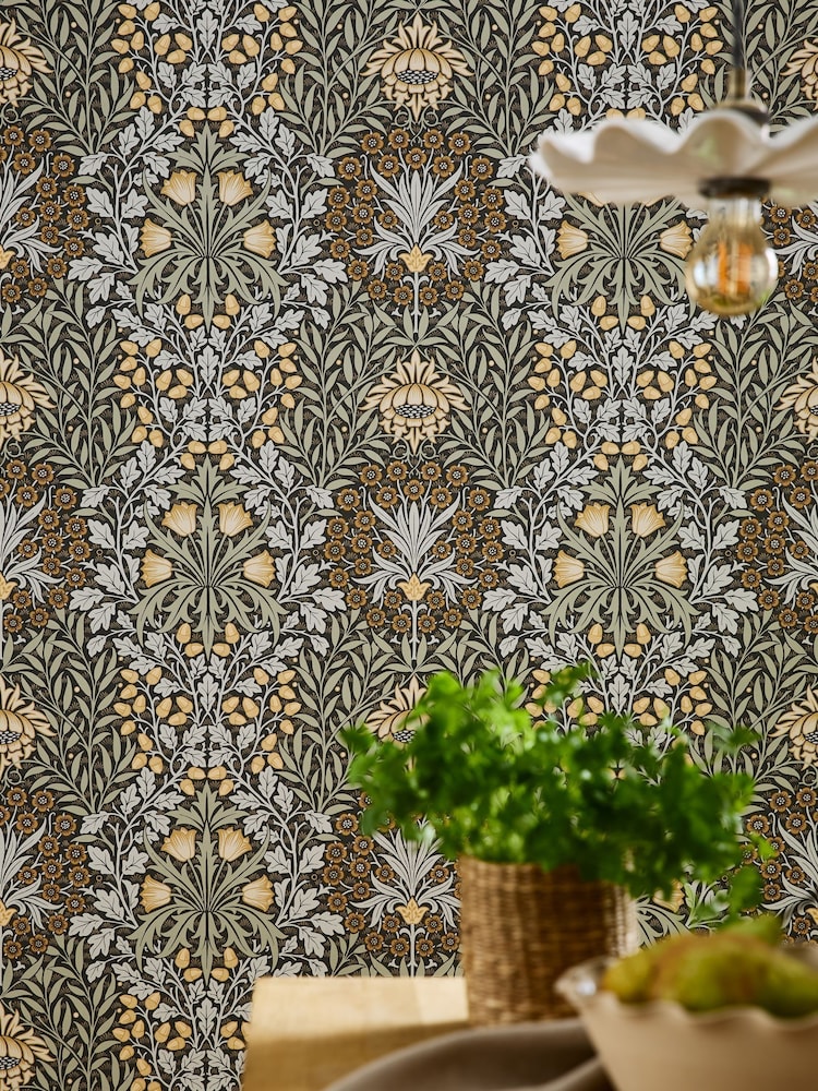 William Morris At Home Charcoal Oak & Willow 10M Wallpaper - Image 5 of 5 William Morris At Home Charcoal Oak & Willow 10M Wallpaper - Image 5 of 5