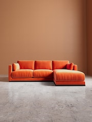Swoon Burnt Orange Alesund Easy Velvet Right Hand Corner Sofa - Image 2 of 6