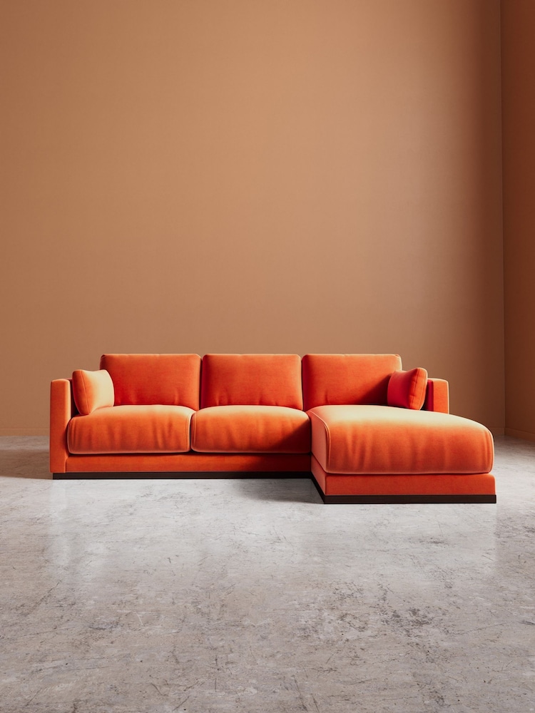 Swoon Burnt Orange Alesund Easy Velvet Right Hand Corner Sofa - Image 2 of 6 Swoon Burnt Orange Alesund Easy Velvet Right Hand Corner Sofa - Image 2 of 6