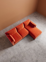 Swoon Burnt Orange Alesund Easy Velvet Right Hand Corner Sofa - Image 5 of 6