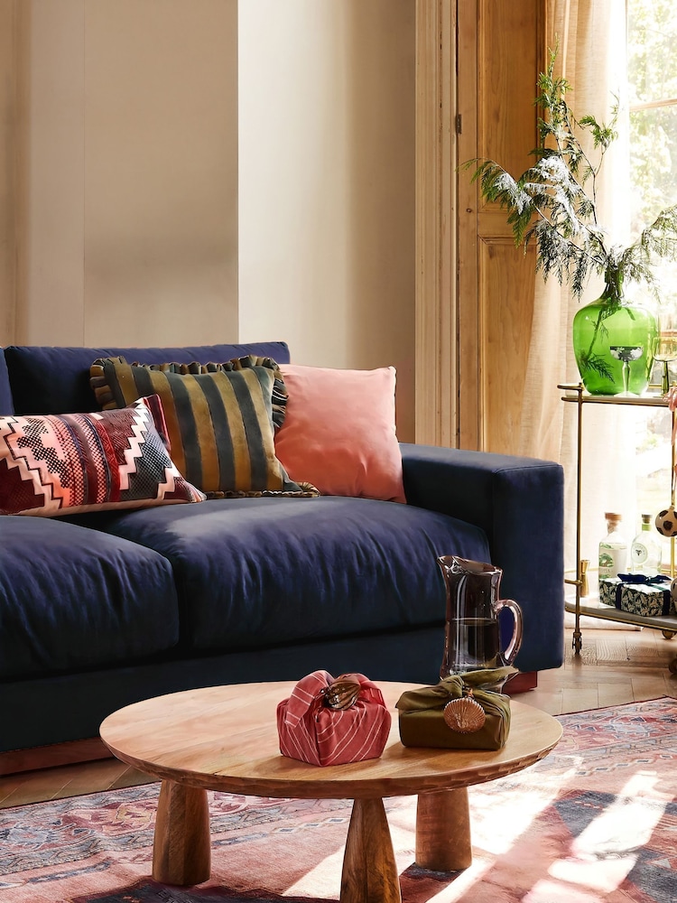 Swoon Ink Denver Easy Velvet 3 Seater Sofa - Image 1 of 6 Swoon Ink Denver Easy Velvet 3 Seater Sofa - Image 1 of 6
