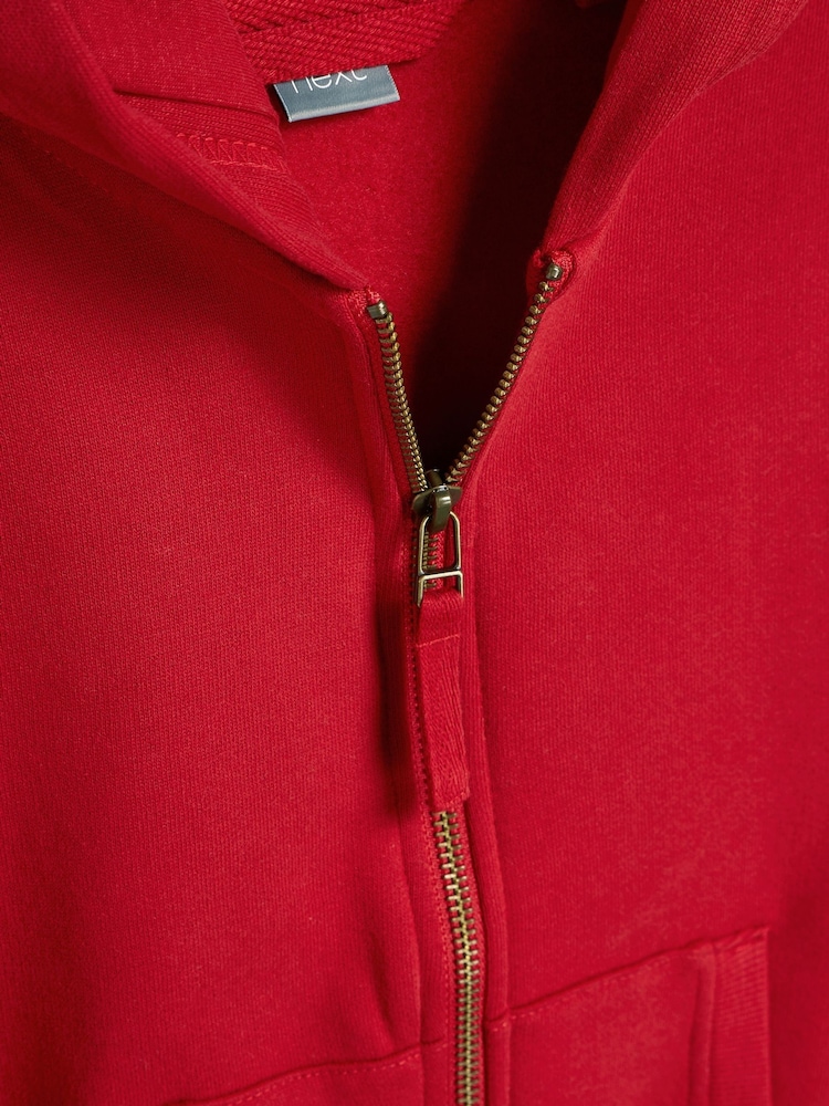 Red Cotton Rich Zip Through Sports Hoodie (3-16yrs) - Image 3 of 5
