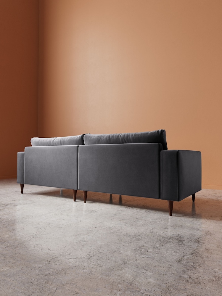 Swoon Granite Evesham Easy Velvet 4 Seater Sofa - Image 5 of 5 Swoon Granite Evesham Easy Velvet 4 Seater Sofa - Image 5 of 5