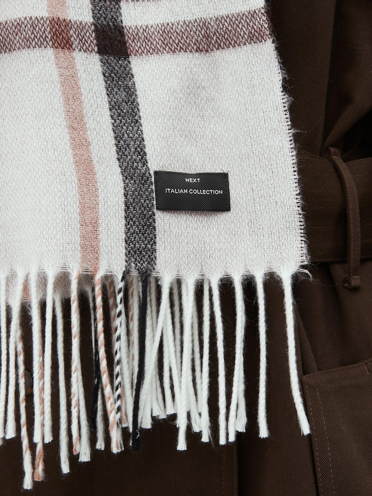 Neutral Check Midweight Scarf - Image 2 of 5