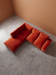 Swoon Burnt Orange Denver Easy Velvet Left Hand Corner Sofa - Image 5 of 6