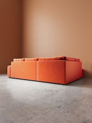 Swoon Burnt Orange Denver Easy Velvet Left Hand Corner Sofa - Image 6 of 6
