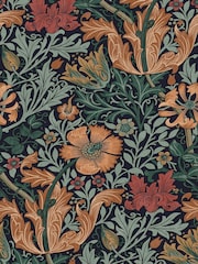 William Morris At Home Ink Blue Compton 10M Wallpaper - Image 2 of 5