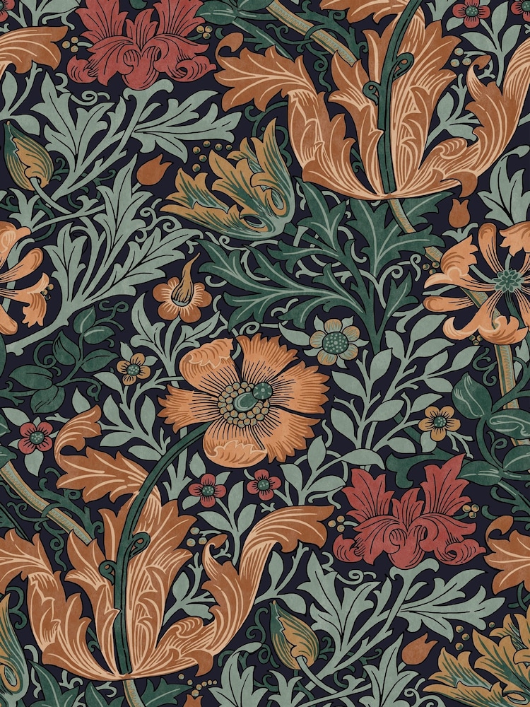 William Morris At Home Ink Blue Compton 10M Wallpaper - Image 2 of 5 William Morris At Home Ink Blue Compton 10M Wallpaper - Image 2 of 5