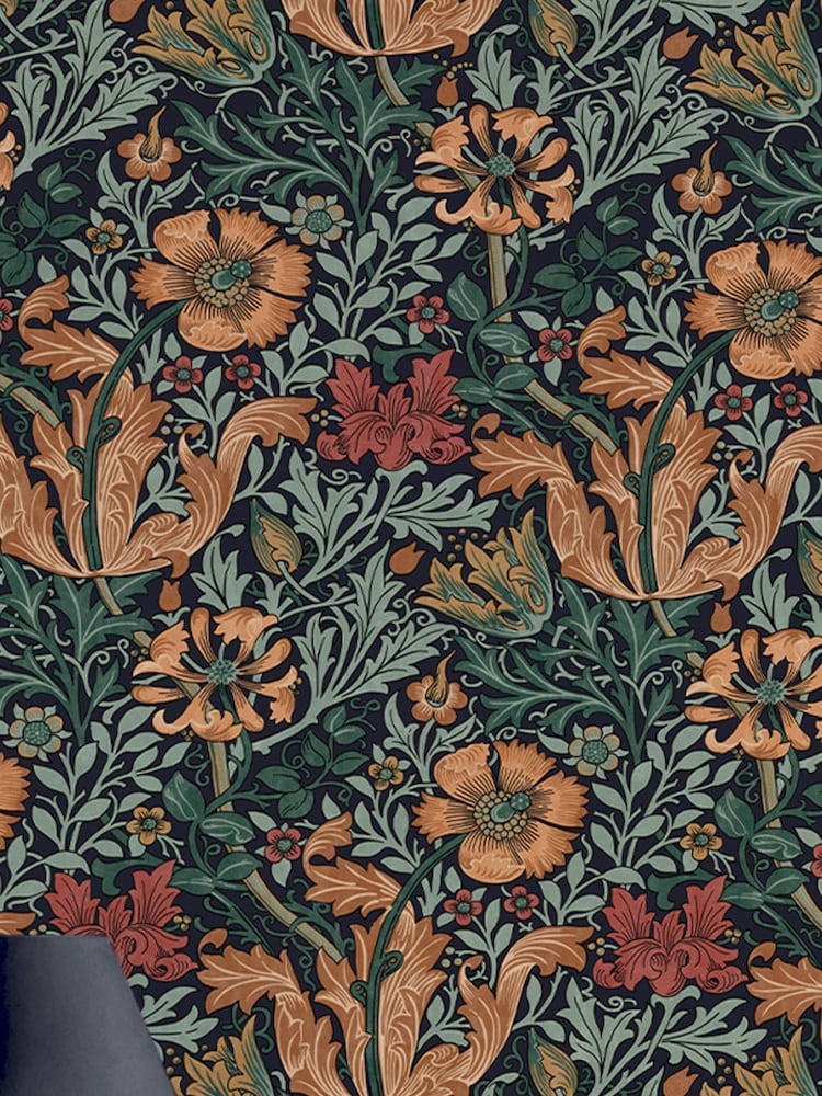 William Morris At Home Ink Blue Compton 10M Wallpaper - Image 5 of 5 William Morris At Home Ink Blue Compton 10M Wallpaper - Image 5 of 5