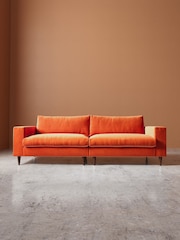 Swoon Burnt Orange Evesham Easy Velvet 4 Seater Sofa - Image 1 of 5