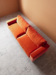 Swoon Burnt Orange Evesham Easy Velvet 4 Seater Sofa - Image 4 of 5