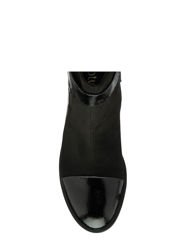 Lotus Charcole Black Zip-Up Ankle Boots - Image 1 of 4