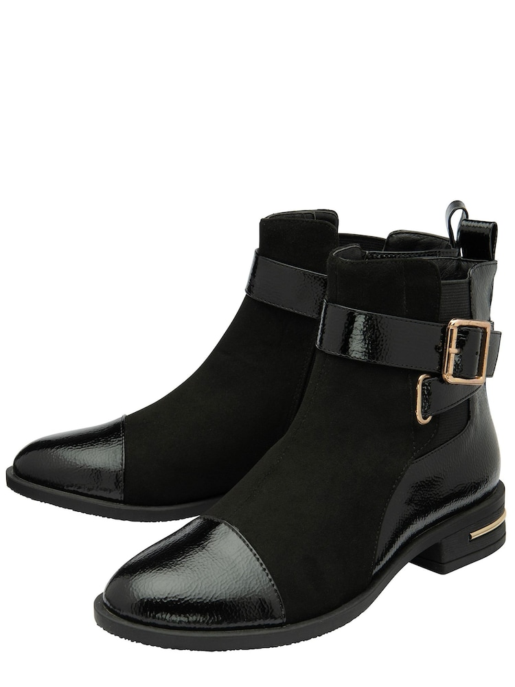 Lotus Charcole Black Zip-Up Ankle Boots - Image 2 of 4