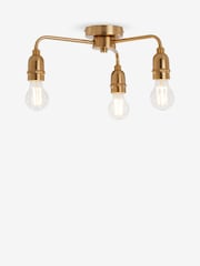 Brass Brooklyn Flush Ceiling Light - Image 3 of 7