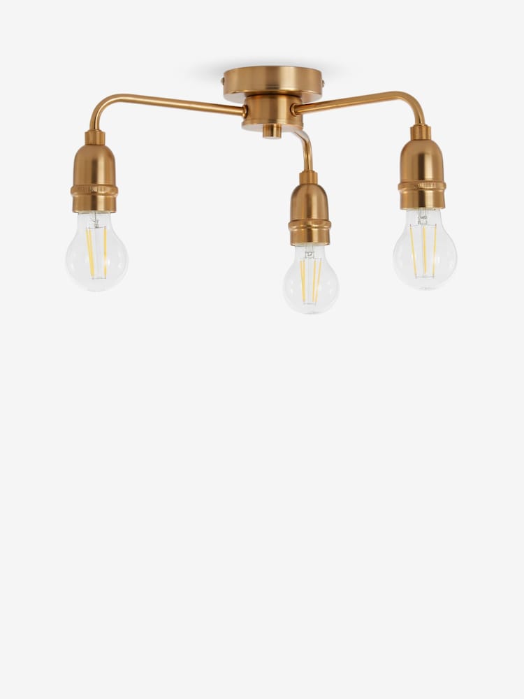 Brass Brooklyn Flush Ceiling Light - Image 7 of 7
