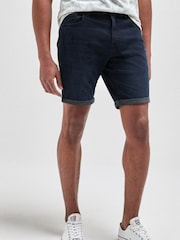 Indigo Blue Straight Fit Denim Shorts - Image 1 of 8