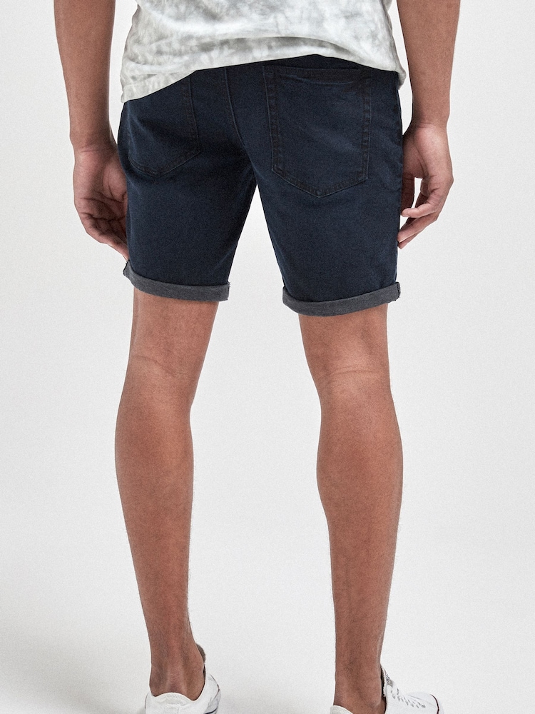 Indigo Blue Straight Fit Denim Shorts - Image 2 of 8