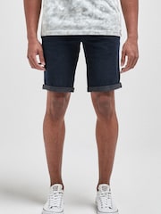 Indigo Blue Straight Fit Denim Shorts - Image 5 of 8