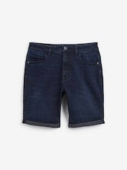 Indigo Blue Straight Fit Denim Shorts - Image 8 of 8
