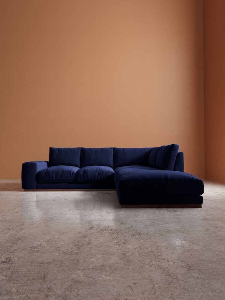 Swoon Ink Denver Easy Velvet Right Hand Corner Sofa - Image 2 of 6 Swoon Ink Denver Easy Velvet Right Hand Corner Sofa - Image 2 of 6