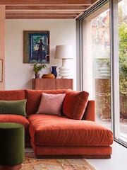 Swoon Burnt Orange Denver Easy Velvet Right Hand Corner Sofa - Image 1 of 6