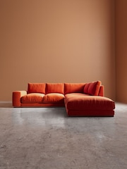Swoon Burnt Orange Denver Easy Velvet Right Hand Corner Sofa - Image 2 of 6