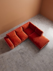 Swoon Burnt Orange Denver Easy Velvet Right Hand Corner Sofa - Image 5 of 6