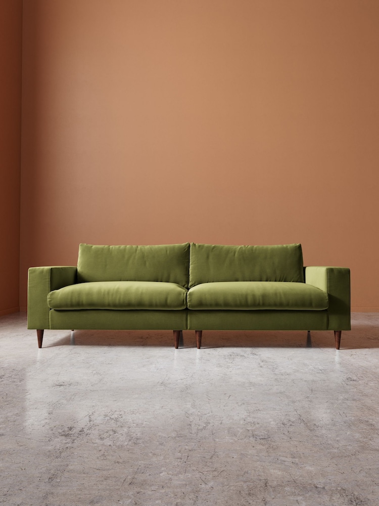 Swoon Fern Evesham Easy Velvet 4 Seater Sofa - Image 1 of 5 Swoon Fern Evesham Easy Velvet 4 Seater Sofa - Image 1 of 5