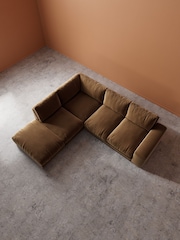 Swoon Biscuit Denver Easy Velvet Left Hand Corner Sofa - Image 5 of 6