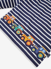 JoJo Maman Bébé Navy Tractor Appliqué Top - Image 2 of 3
