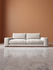 Swoon Ecru Denver Easy Velvet 3 Seater Sofa - Image 2 of 6
