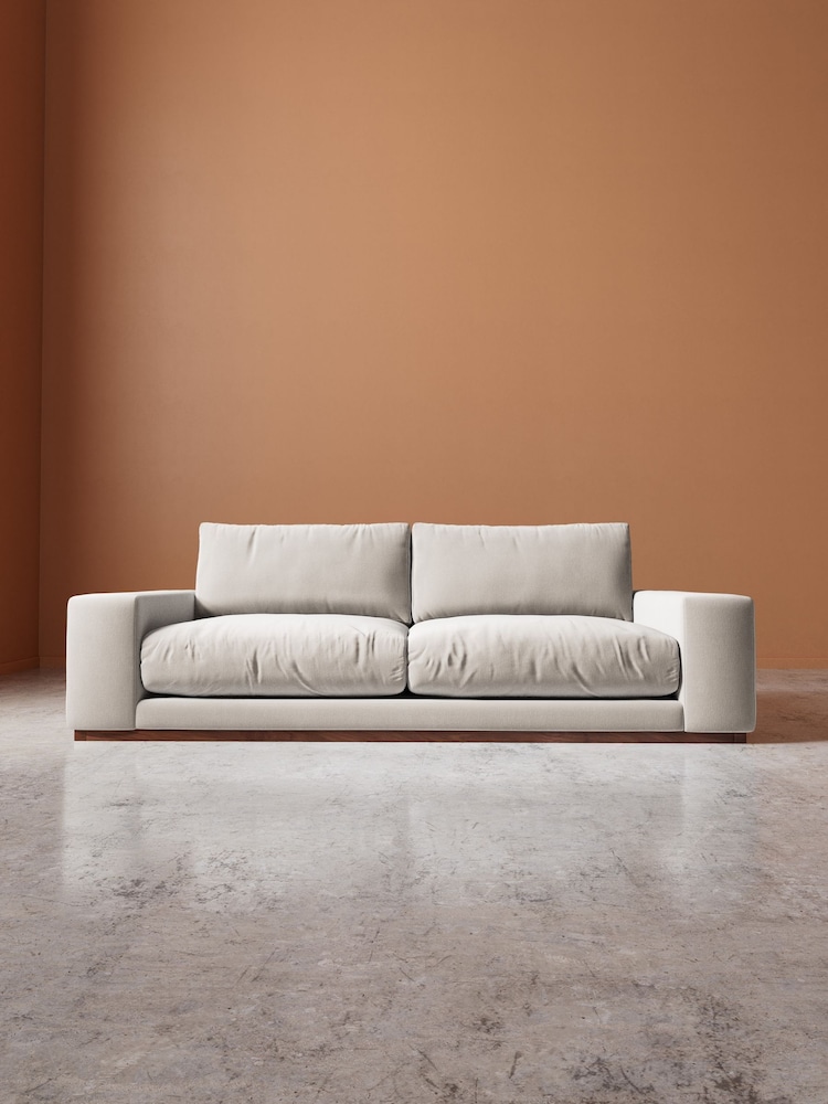 Swoon Ecru Denver Easy Velvet 3 Seater Sofa - Image 2 of 6 Swoon Ecru Denver Easy Velvet 3 Seater Sofa - Image 2 of 6