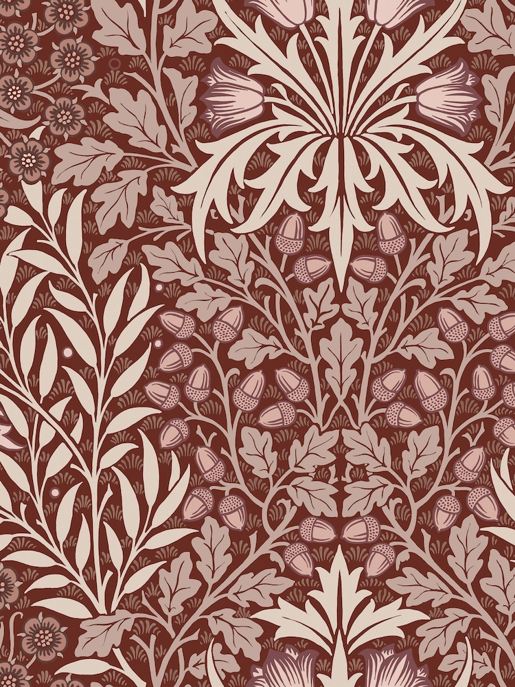William Morris At Home Damson Oak & Willow 10M Wallpaper - Image 2 of 5