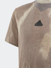 adidas Brown Kids Sportswear Future Icons Allover Print T-Shirt - Image 2 of 4