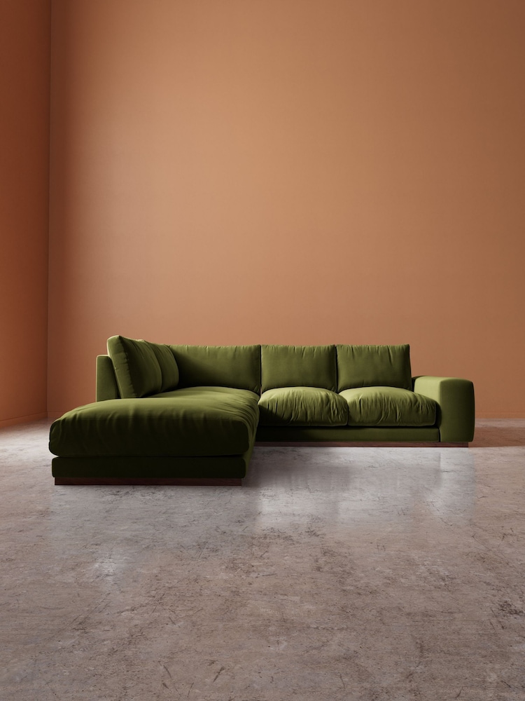Swoon Fern Denver Easy Velvet Left Hand Corner Sofa - Image 2 of 6 Swoon Fern Denver Easy Velvet Left Hand Corner Sofa - Image 2 of 6