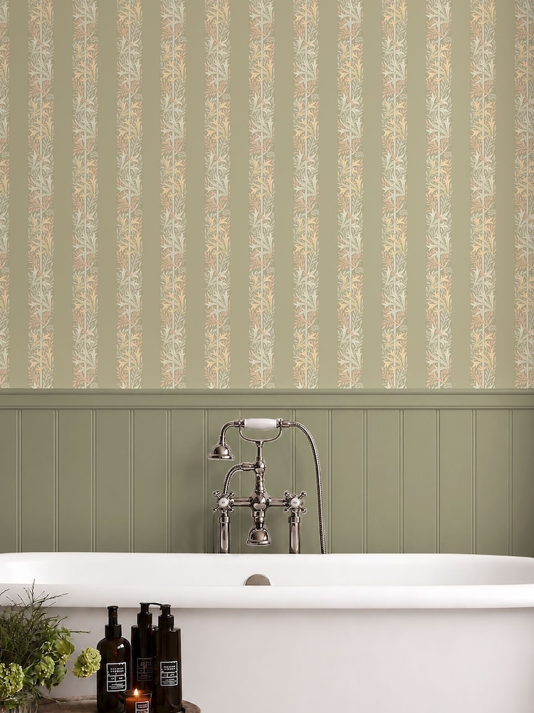William Morris At Home Sage Love Is Enough 10M Wallpaper - Image 1 of 5
